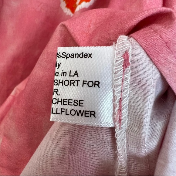 Never a Wallflower Cotton Boho Block Print 3/4 Sleeve Blouse Pink Red Small - Picture 3 of 6